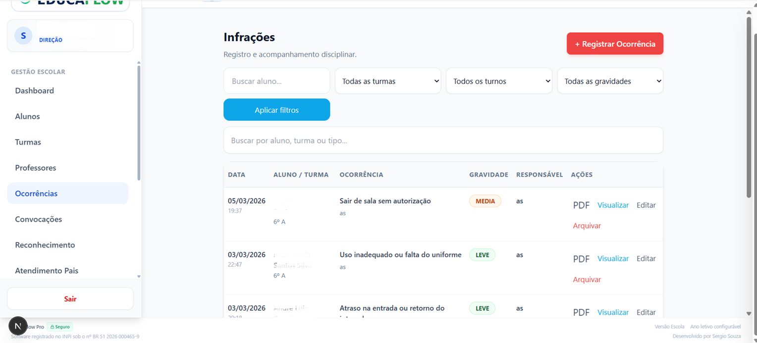 Ocorrências / Infrações